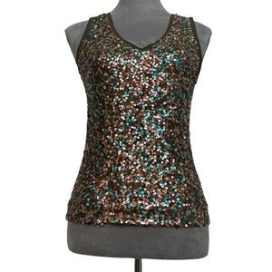 Yansi Fugel Sequin Sleeveless Top